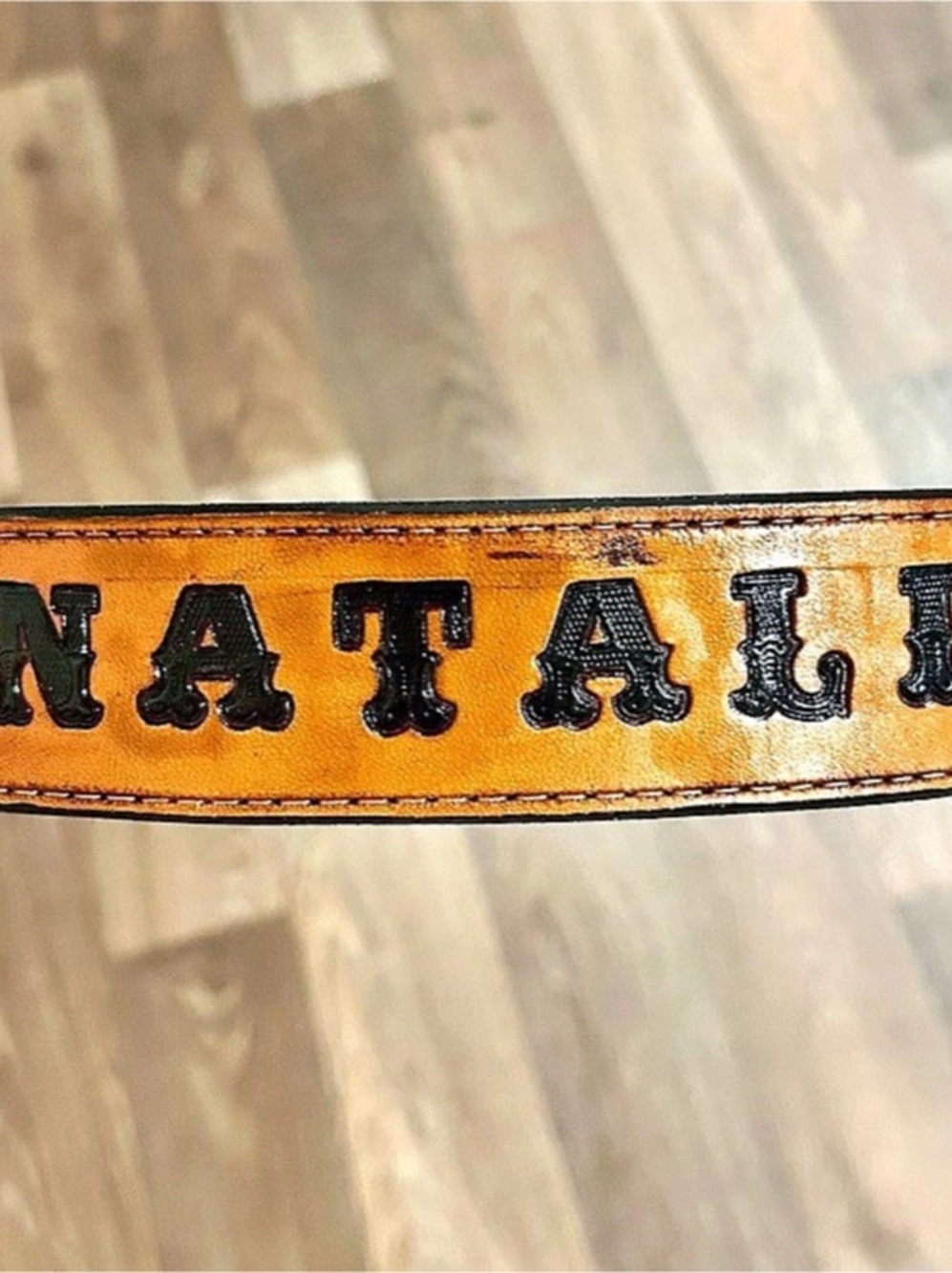 Western Tooled Leather-Look Belt in Brown & Silver
